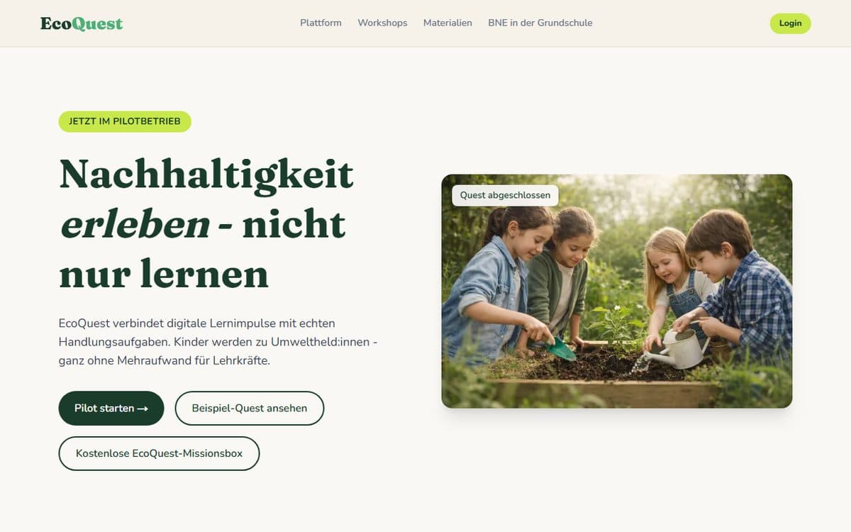 EcoQuest - Lernplattform für Grundschulen